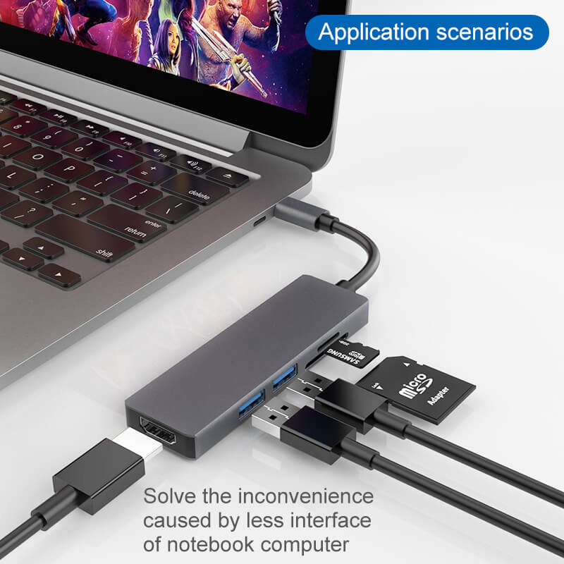 USB-C to HDM 2 USB3.0, SD TF 5 in 1 hub combo – FARSINCE | Cables ...
